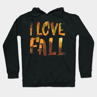 Gold orange leaves i love fall Hoodie